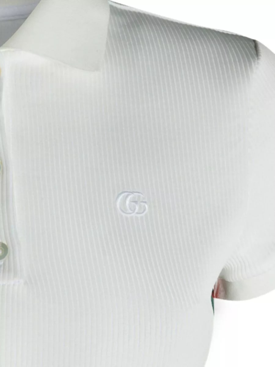 Gucci Polo in cotone con dettaglio Web, view 6