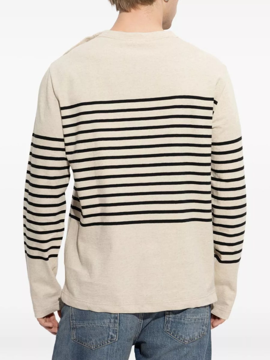 Emporio Armani Maglione a righe in misto lino, view 5