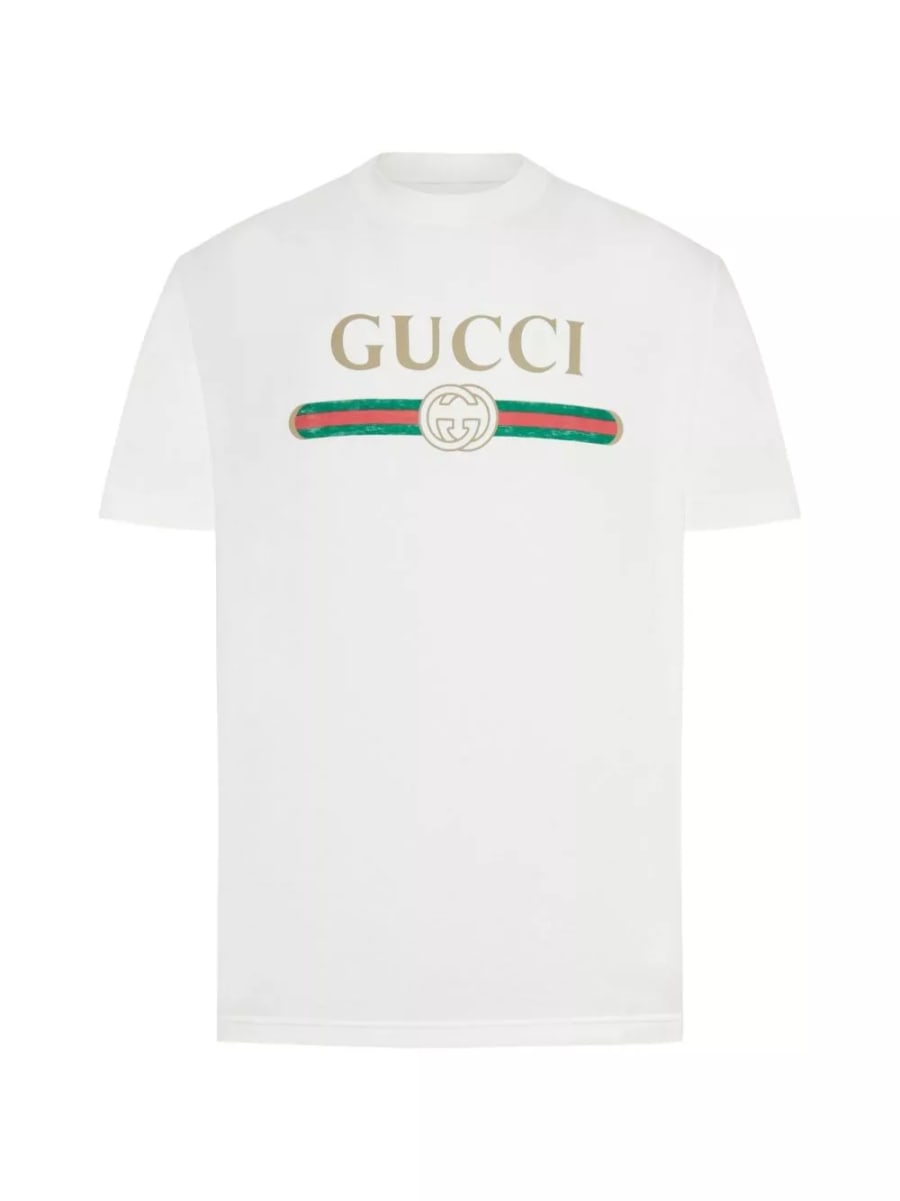 Gucci T-shirt in cotone con logo, view 3