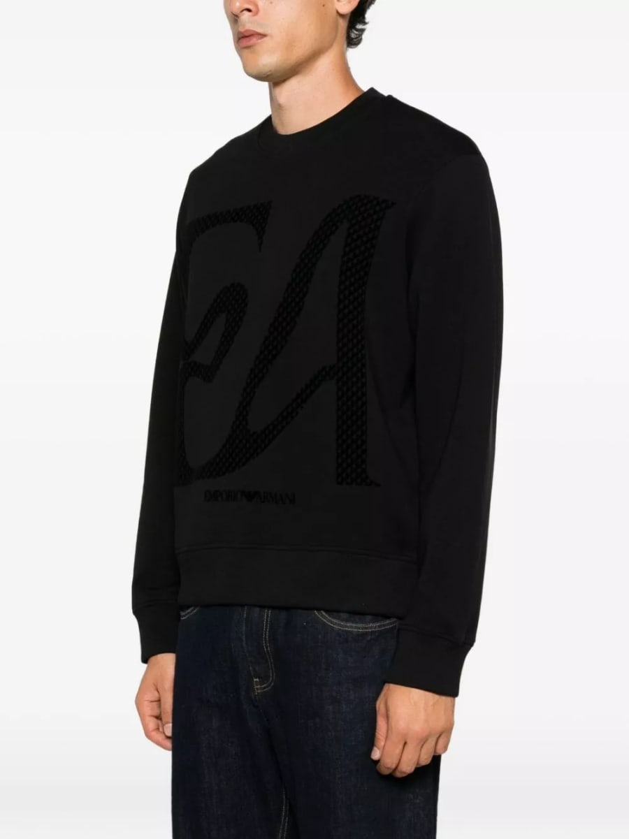 Emporio Armani Felpa in cotone con logo, view 5
