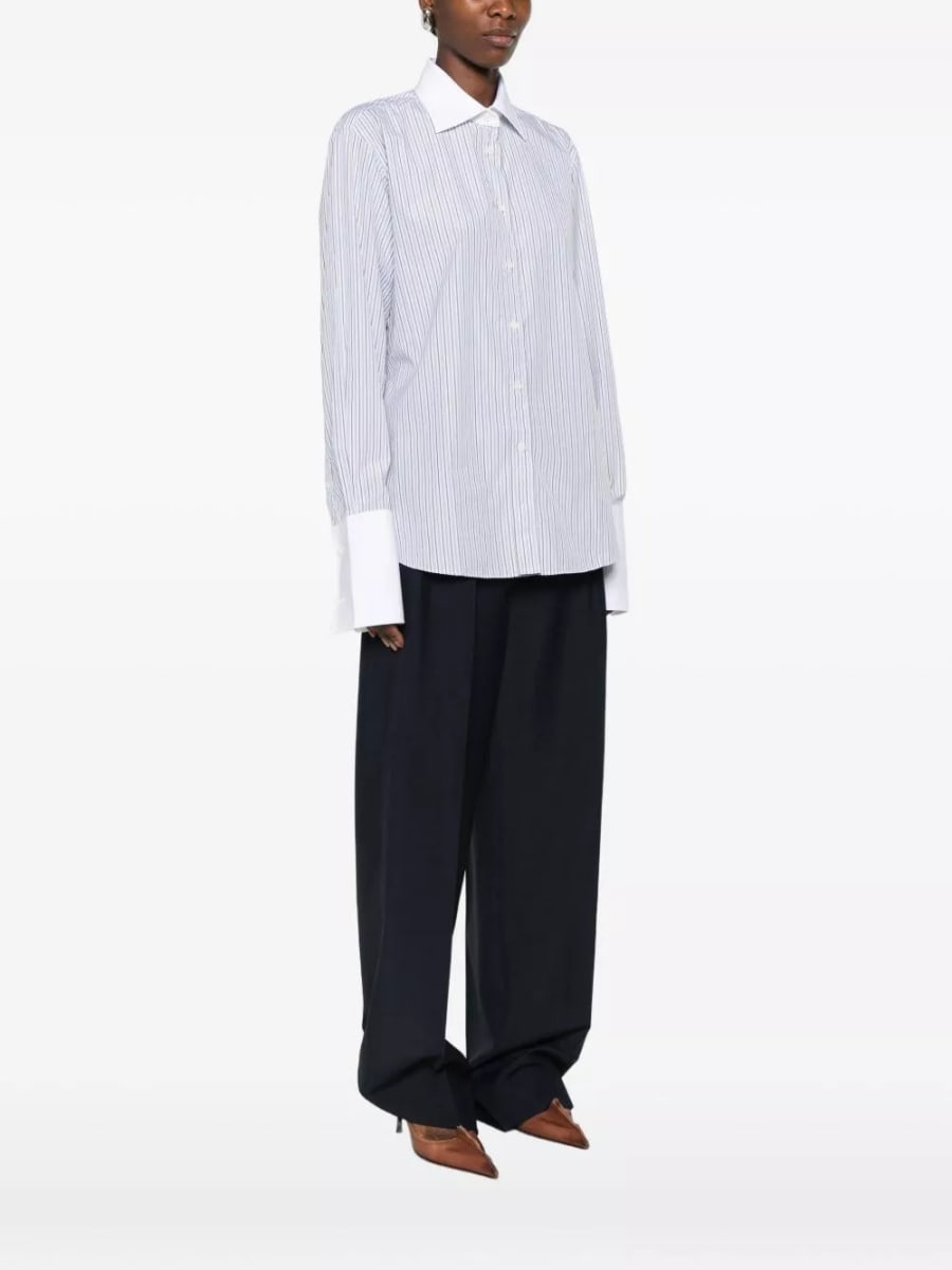 Prada Camicia a righe in cotone, view 5