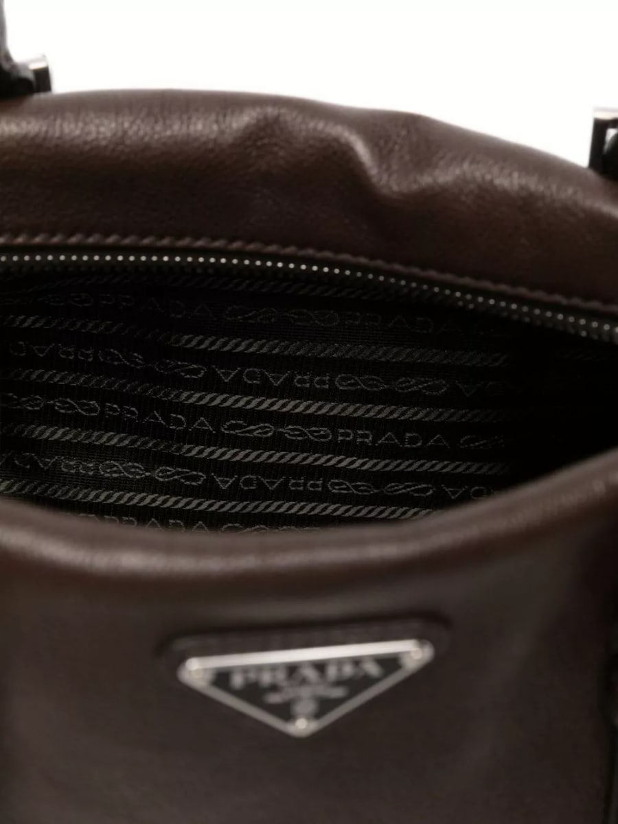 Prada Prada Bonnie borsa tote media in pelle, view 2
