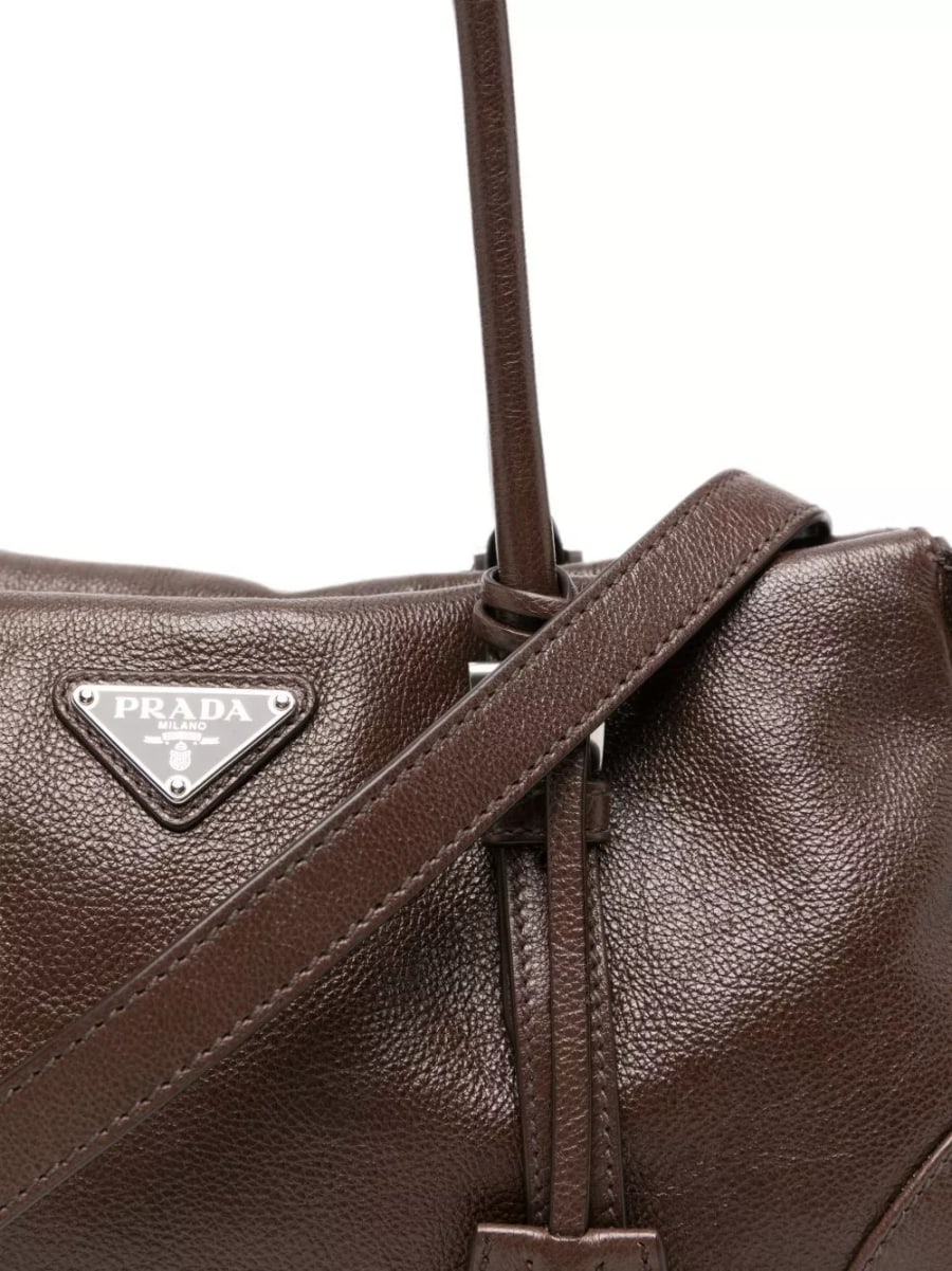 Prada Prada Bonnie borsa tote media in pelle, view 4