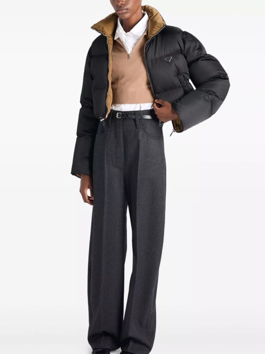 Prada Giacca in piuma cropped Re-nylon, view 5