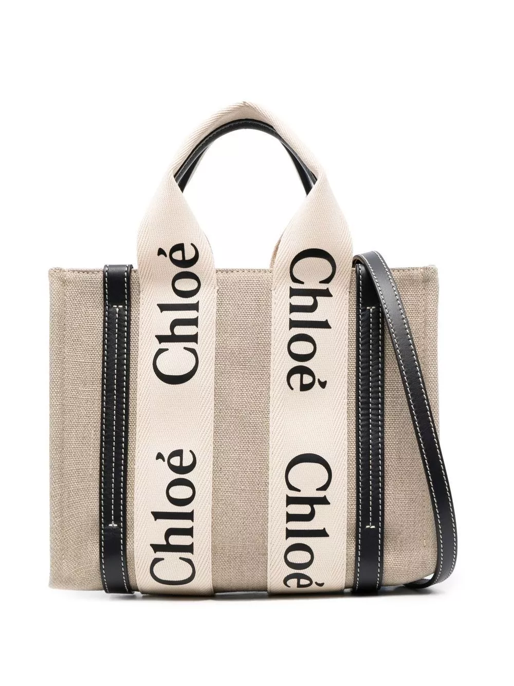 Chloé Borsa shopping Woody in tela piccola