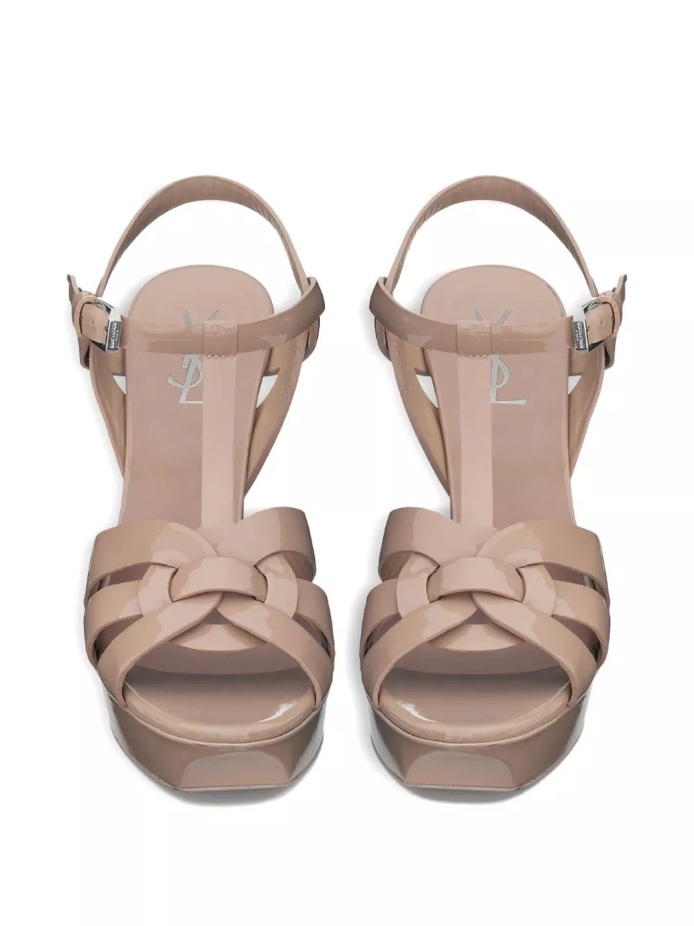 Saint Laurent Sandali con tacco in pelle Tribute, view 2