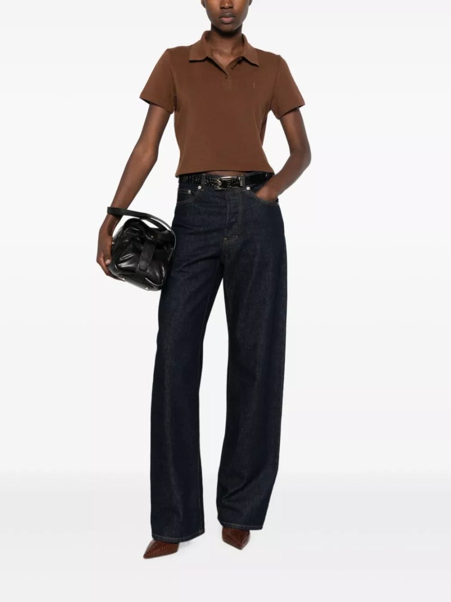 Saint Laurent la polo in cotone, view 3