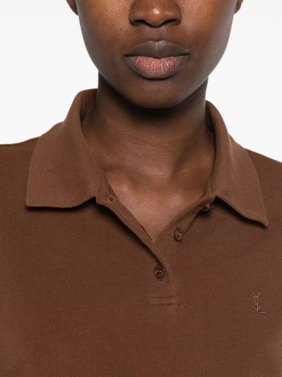 Saint Laurent la polo in cotone, view 5