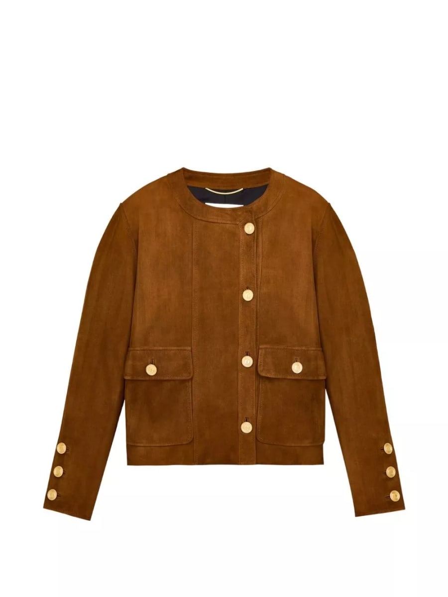 Saint Laurent Giacca in pelle scamosciata