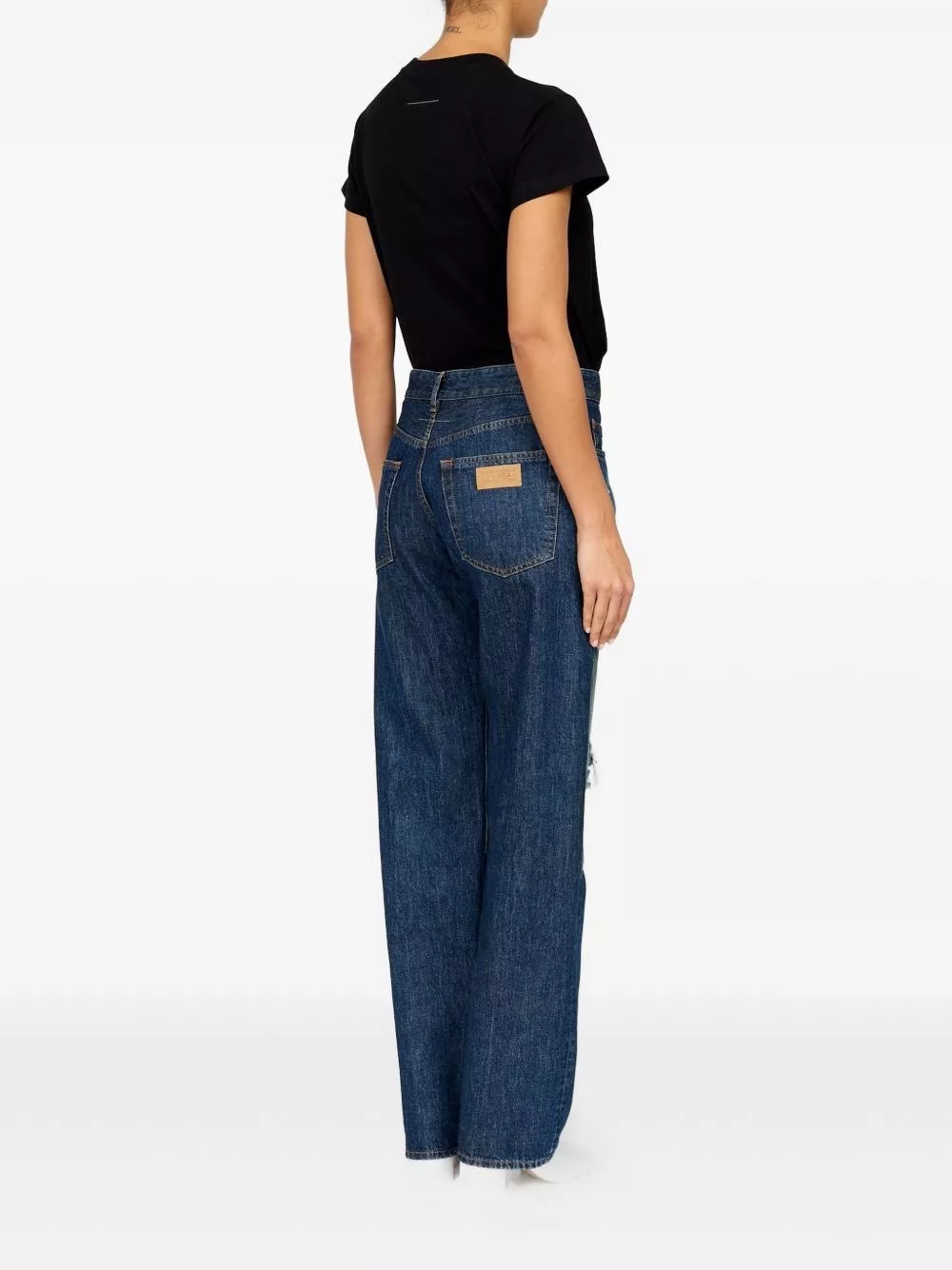MM6 Maison Margiela Jeans in denim di cotone a barile, view 2