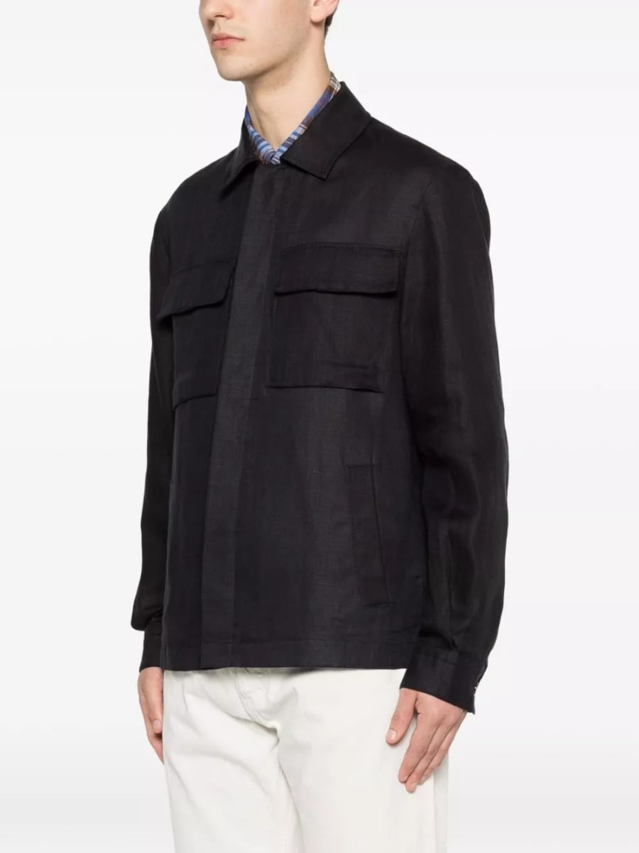 Heskimo Camicia overshirt con logo, view 3