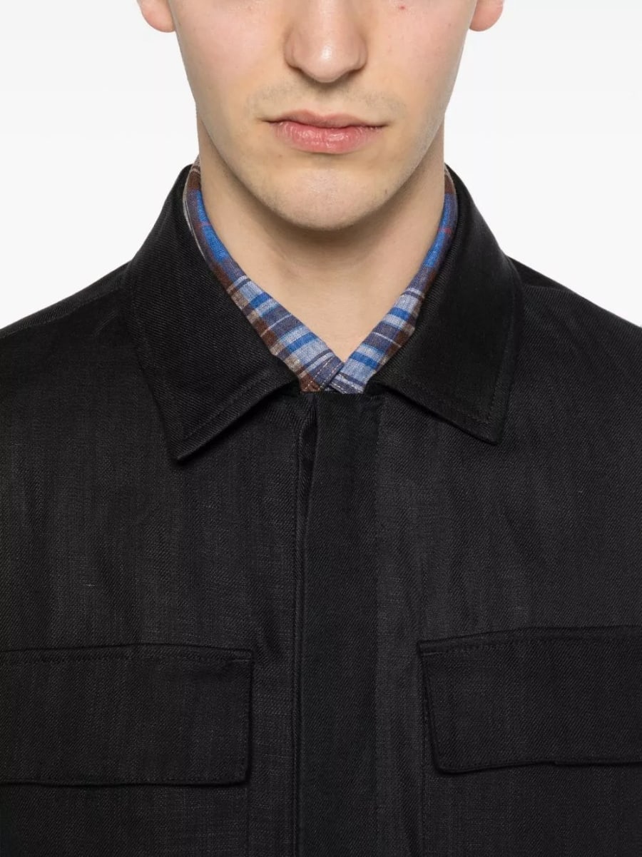 Heskimo Camicia overshirt con logo, view 4