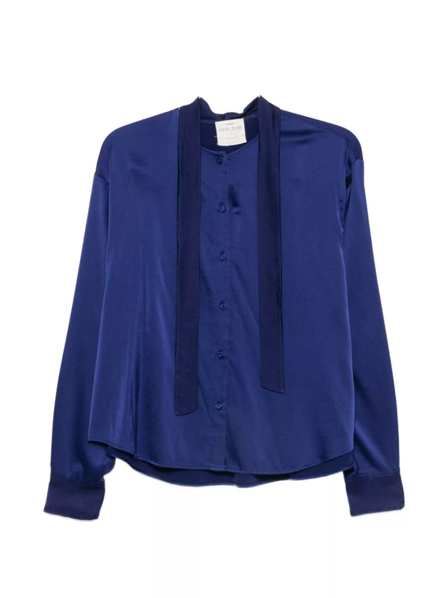Forte_Forte Camicia con papillon in seta