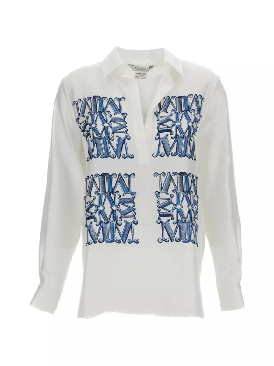 Max Mara Camicia in seta con logo