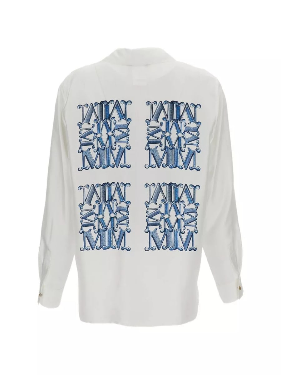 Max Mara Camicia in seta con logo, view 2