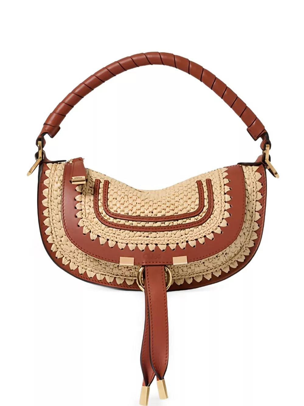 Chloé Borsa a spalla mini Marcie in rafia