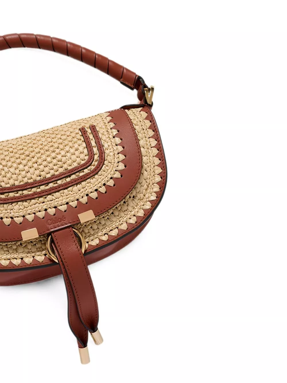 Chloé Borsa a spalla mini Marcie in rafia, view 2
