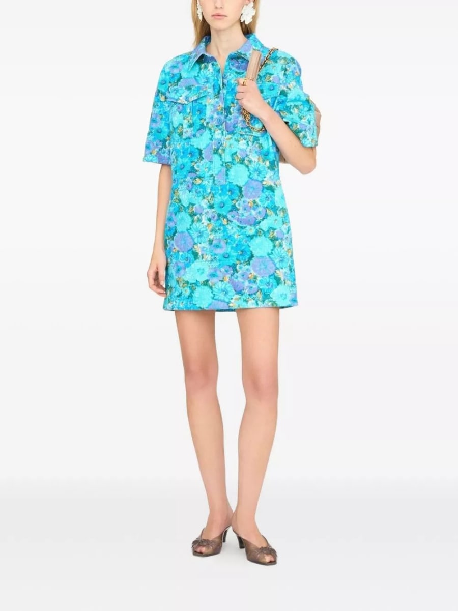 Chloé Abito mini in cotone stampato, view 4