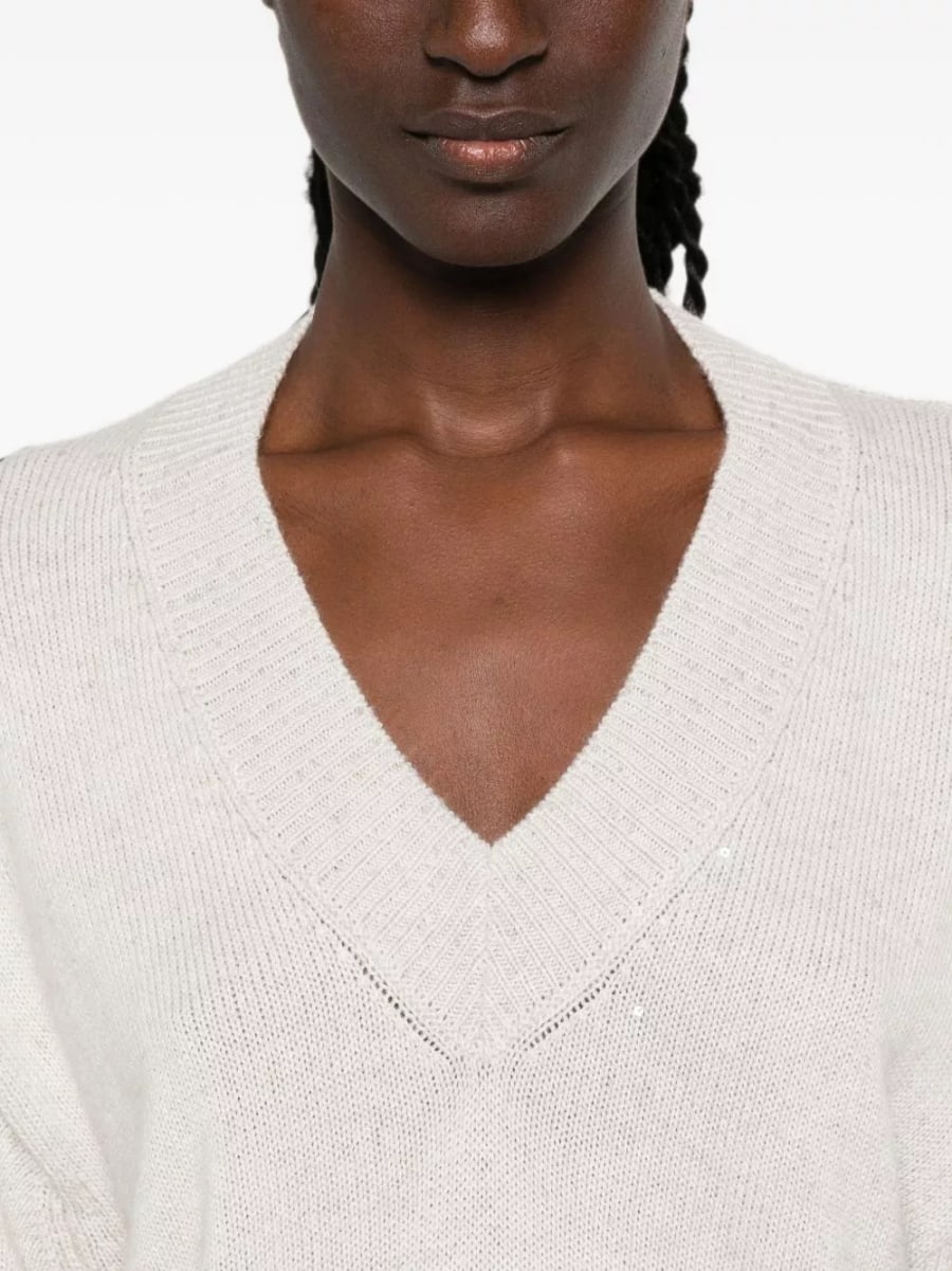 Brunello Cucinelli Maglione in misto cashmere e seta, view 2