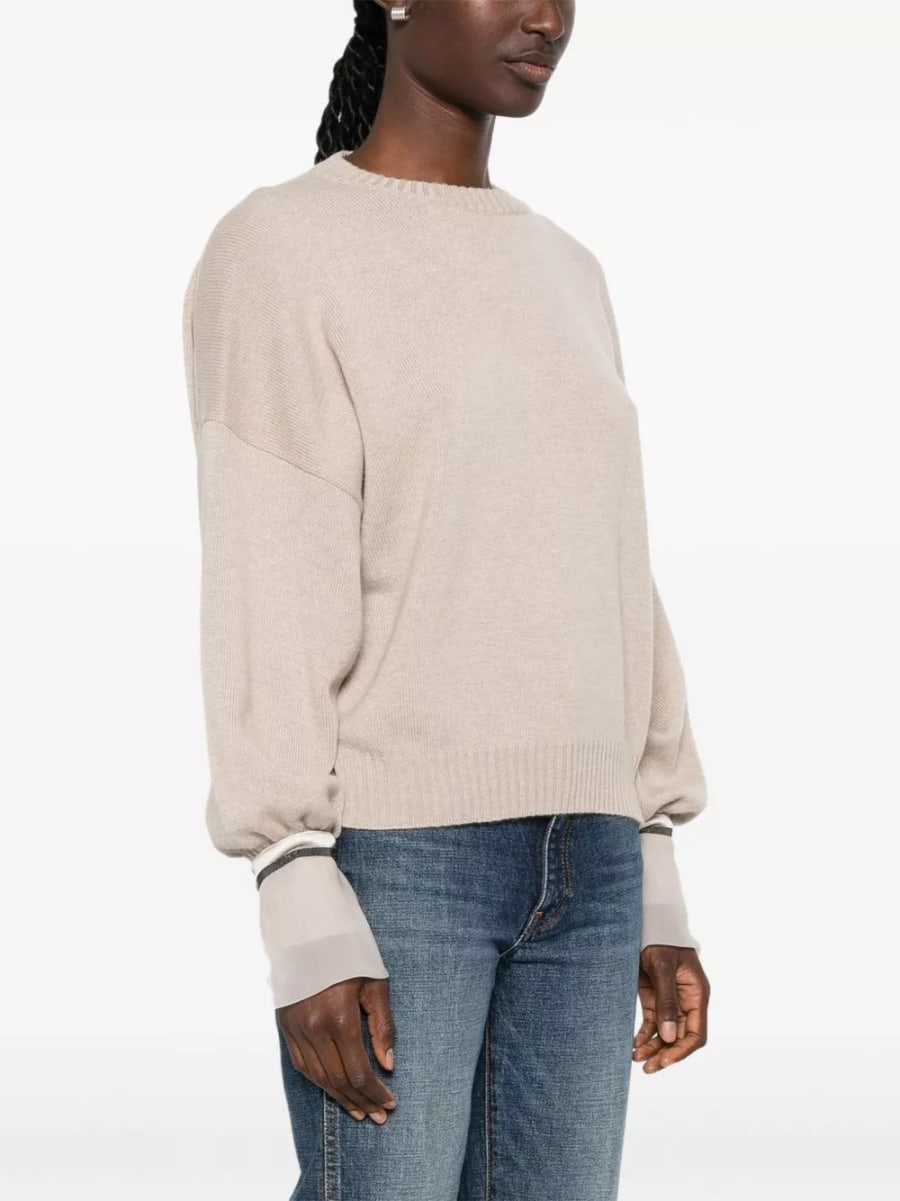 Brunello Cucinelli Maglione girocollo in cashmere, view 4