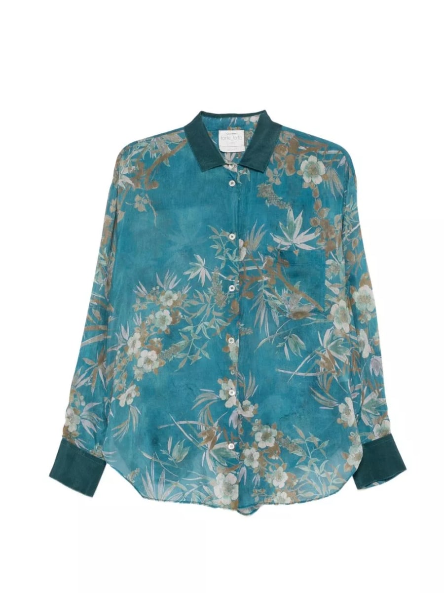Forte_Forte Camicia in cotone e seta stampata