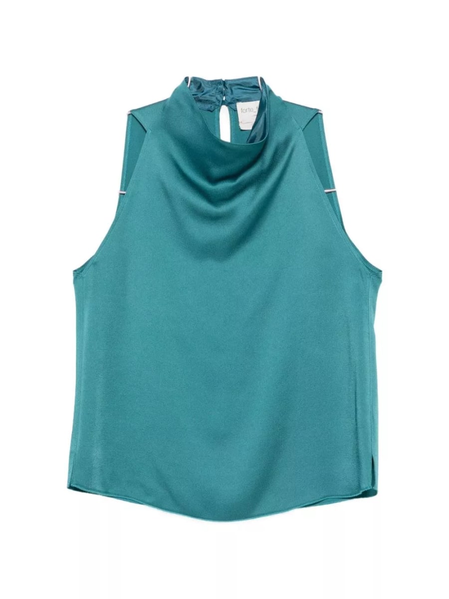 Forte_Forte Top a collo alto in satin