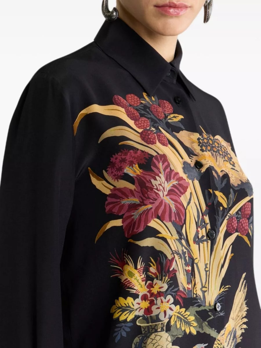 Etro Camicia in seta stampata, view 2