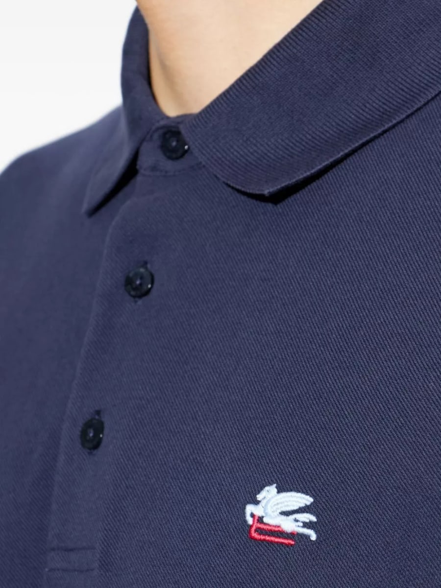 Etro logo la polo in cotone, view 2