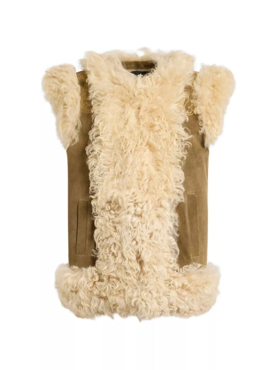 Etro Gilet in lana shearling