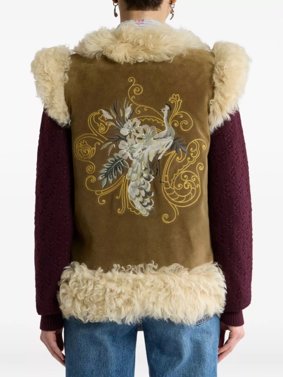 Etro Gilet in lana shearling, view 2