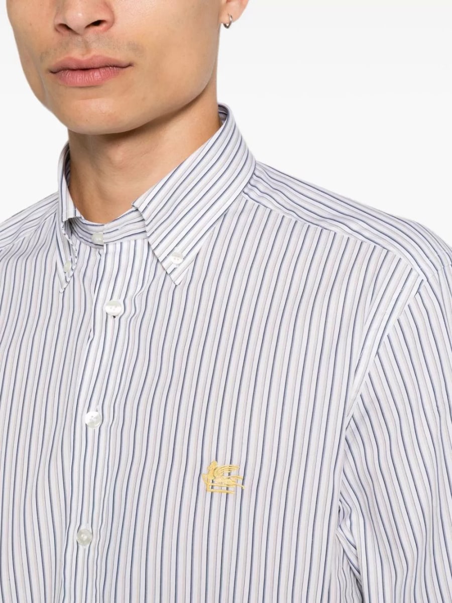 Etro Camicia di cotone a righe, view 3