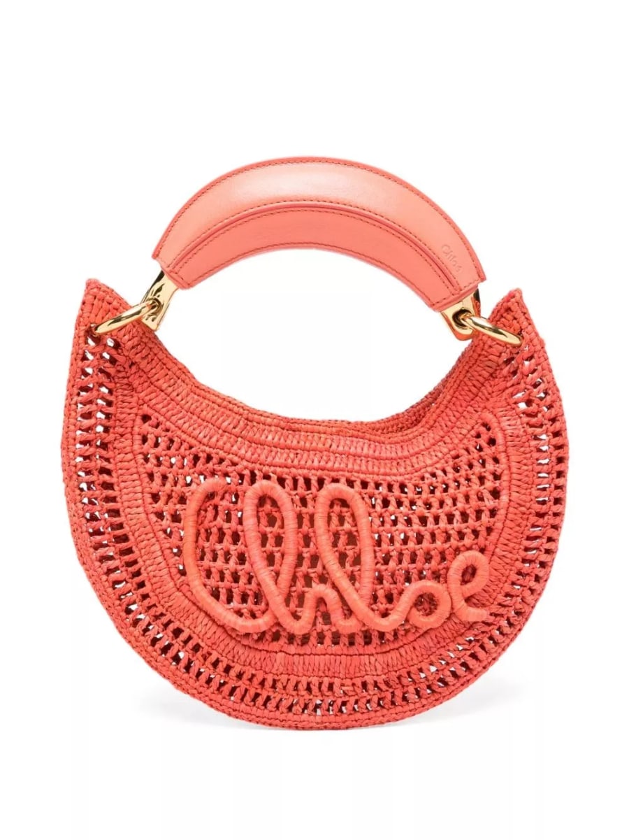 Chloé Borsa hobo mini rafia Summer Banana