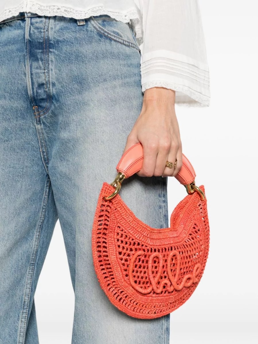 Chloé Borsa hobo mini rafia Summer Banana, view 2