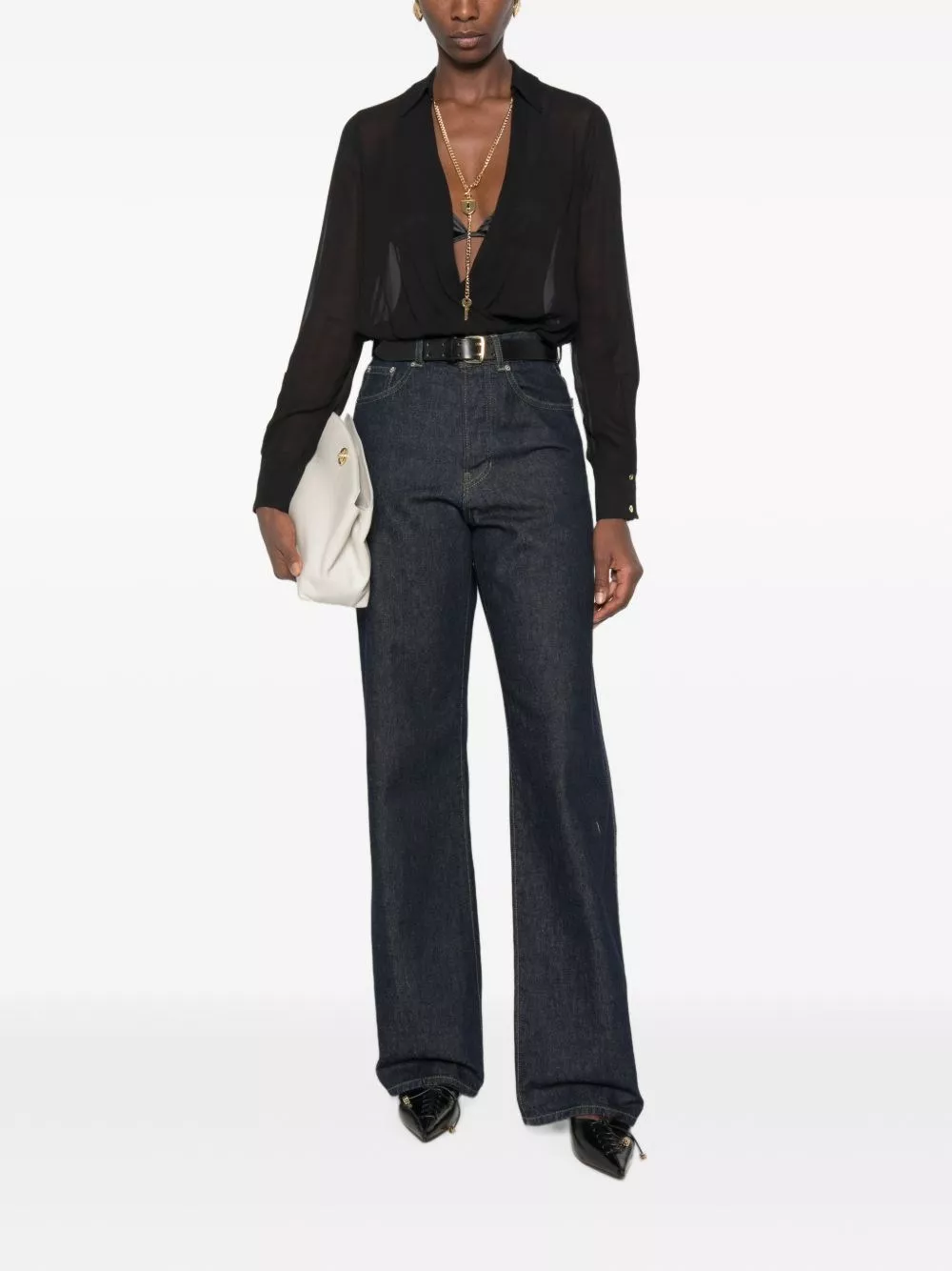 Elisabetta Franchi Body a maniche lunghe avvolgente, view 2
