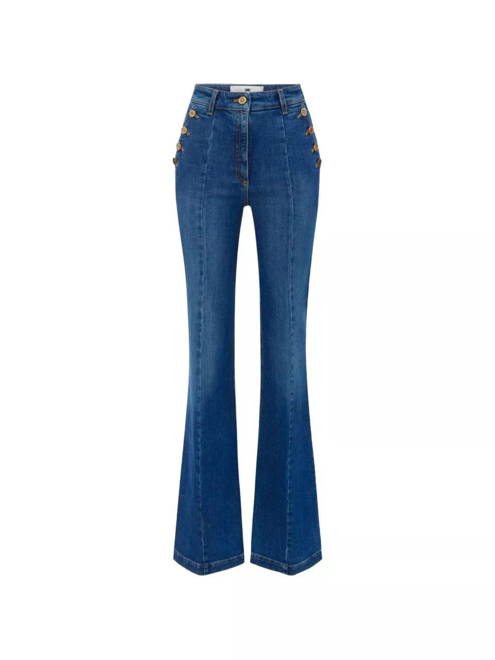 Elisabetta Franchi Jeans in denim a gamba svasata