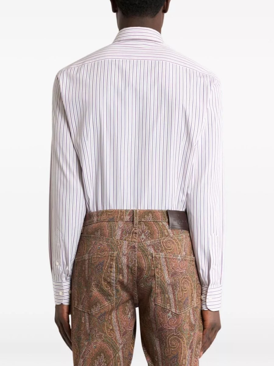 Etro Camicia a righe in cotone, view 5