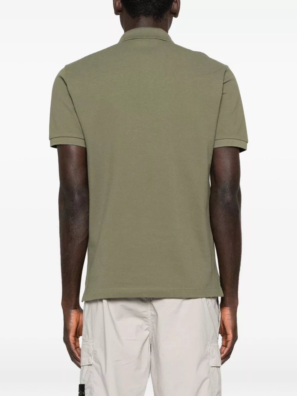 Stone Island logo la polo in cotone, view 2