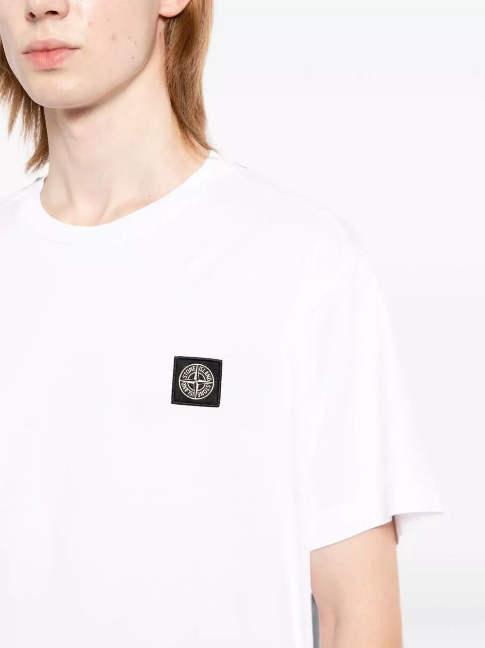 Stone Island T-shirt in cotone con logo, view 2