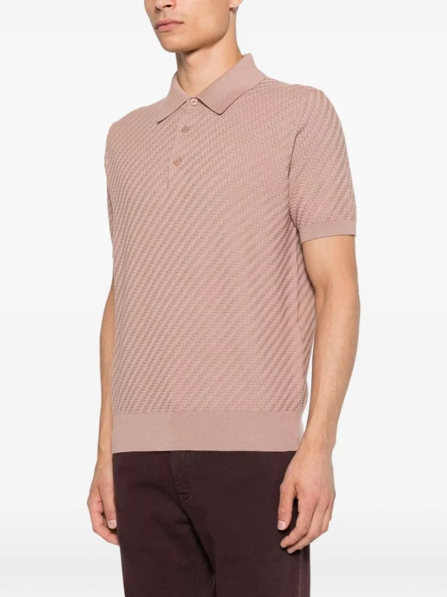 Brioni la polo in cotone e cashmere, view 3