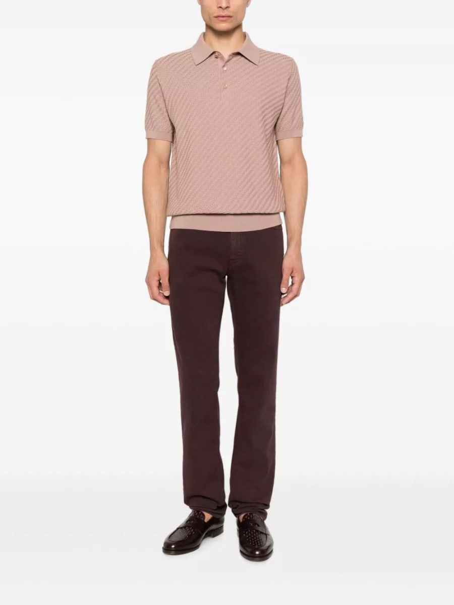 Brioni la polo in cotone e cashmere, view 4