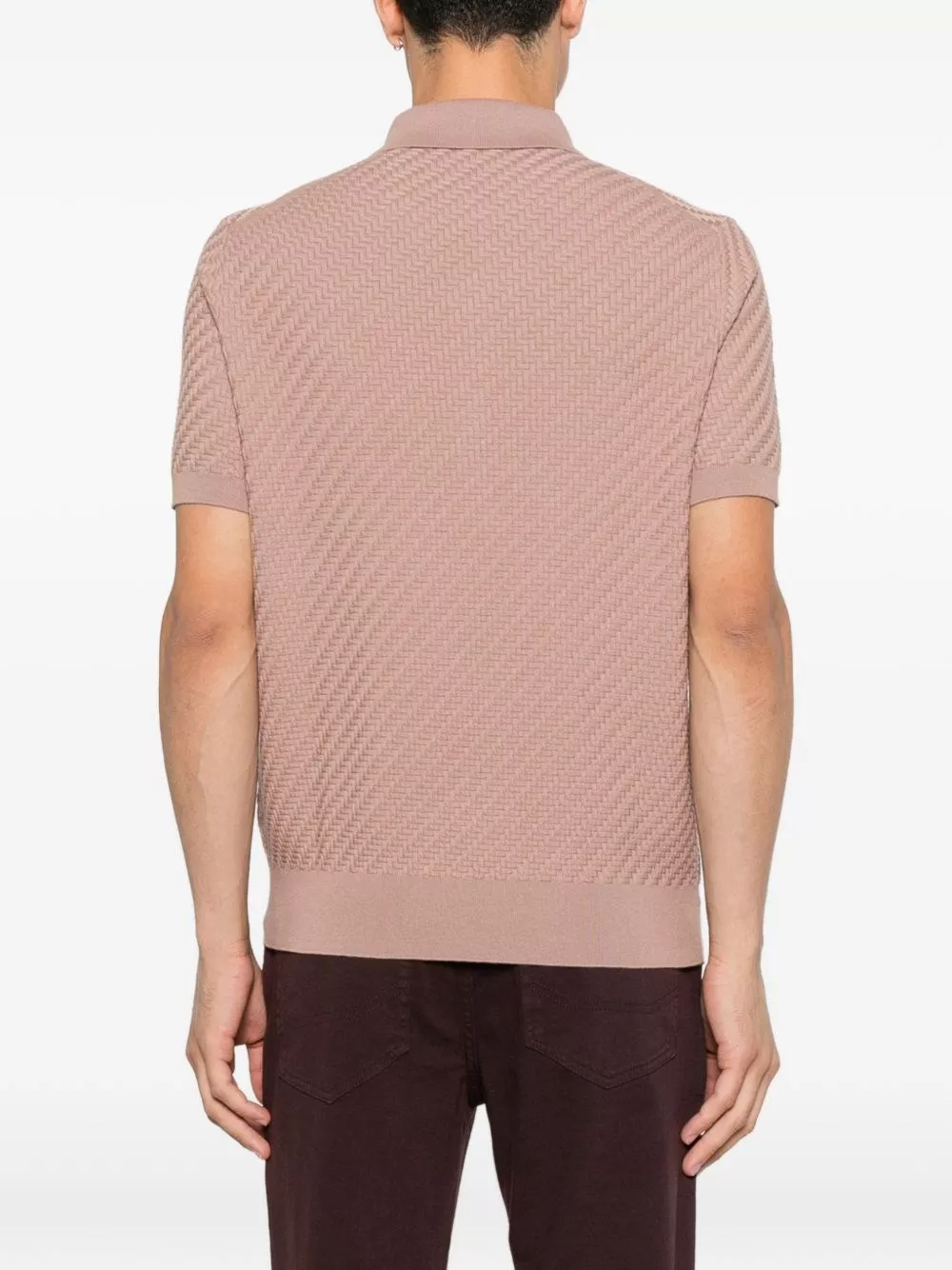 Brioni la polo in cotone e cashmere, view 2