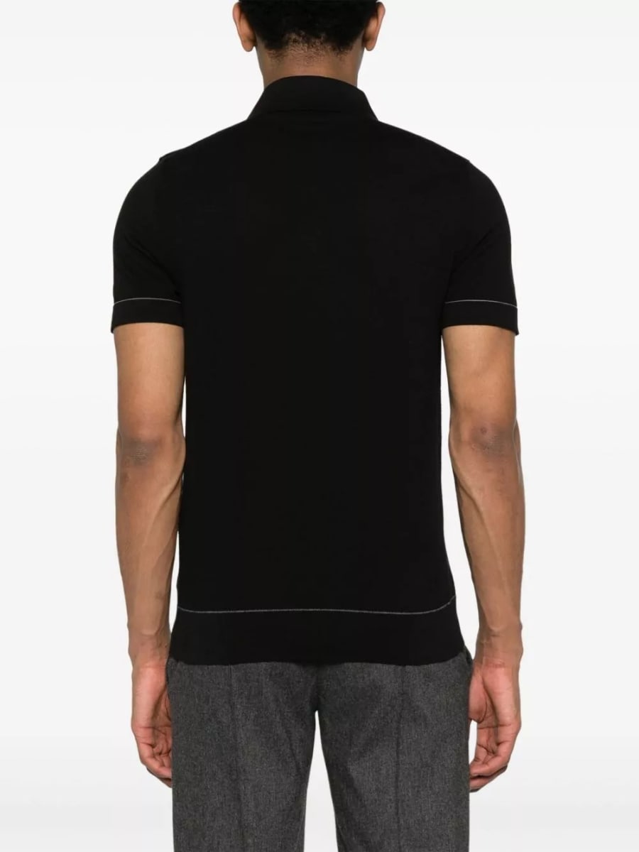 Brioni la polo in cotone, view 3