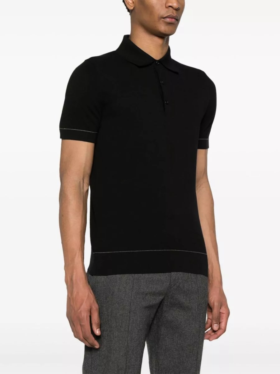 Brioni la polo in cotone, view 4
