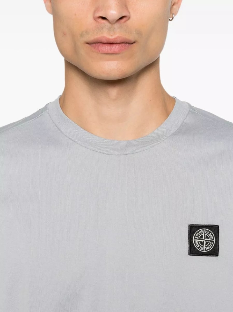 Stone Island T-shirt in cotone con logo, view 3
