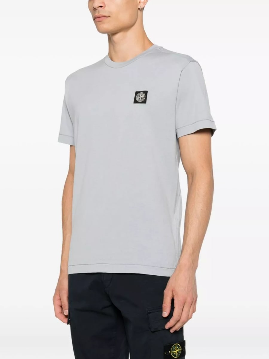 Stone Island T-shirt in cotone con logo, view 4