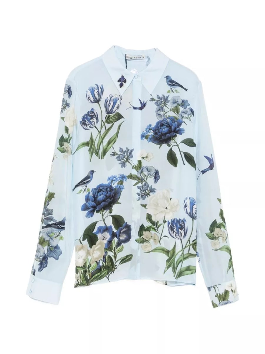 Alice+olivia Camicia di seta stampata
