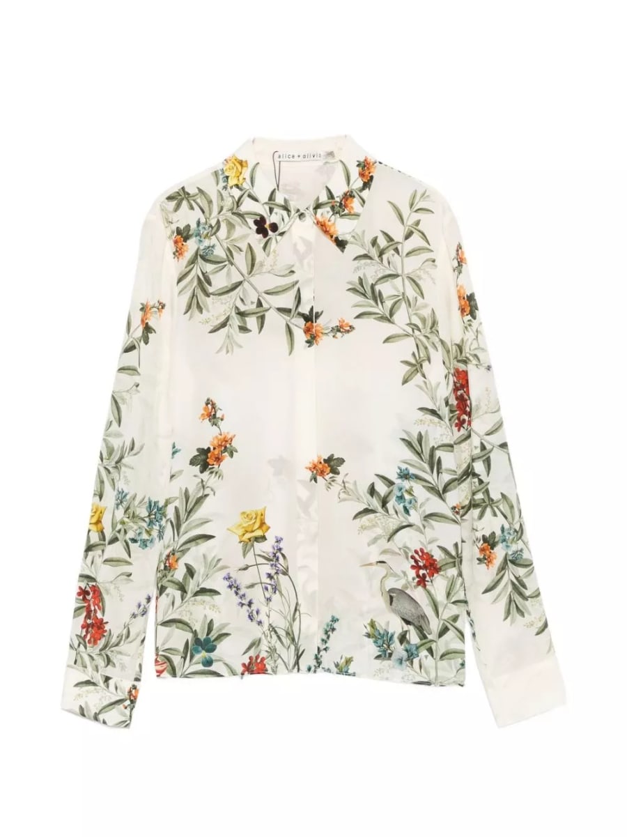 Alice+olivia Camicia di seta stampata