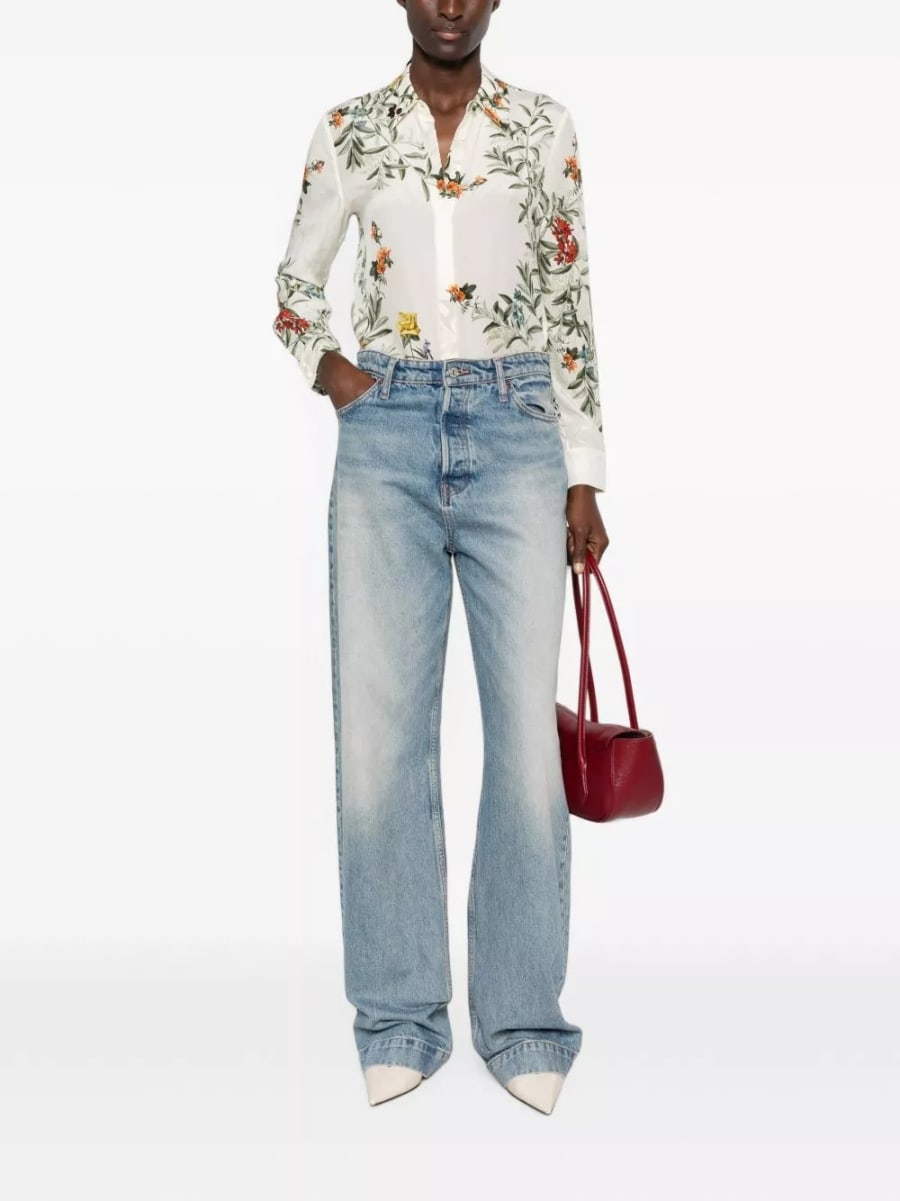 Alice+olivia Camicia di seta stampata, view 5