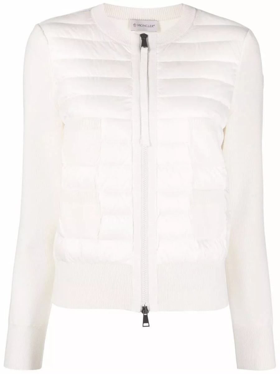 Moncler Cardigan imbottito in lana e nylon