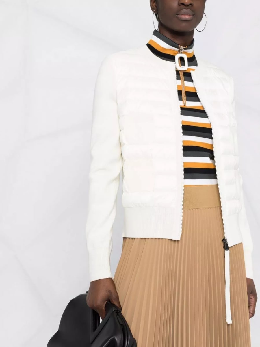 Moncler Cardigan imbottito in lana e nylon, view 4